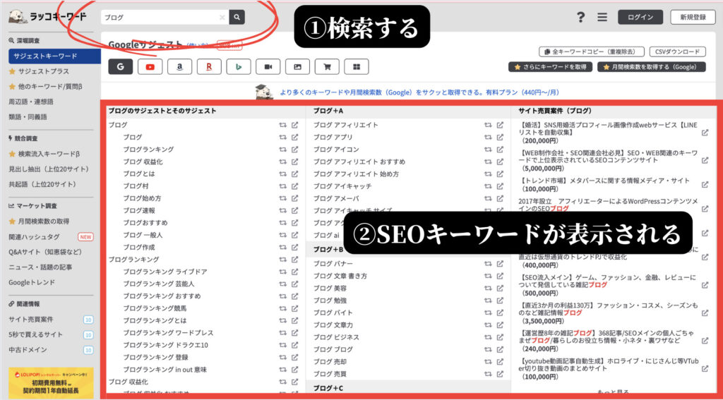 ブログのネタ探しにGoogleトレンドを活用する画面